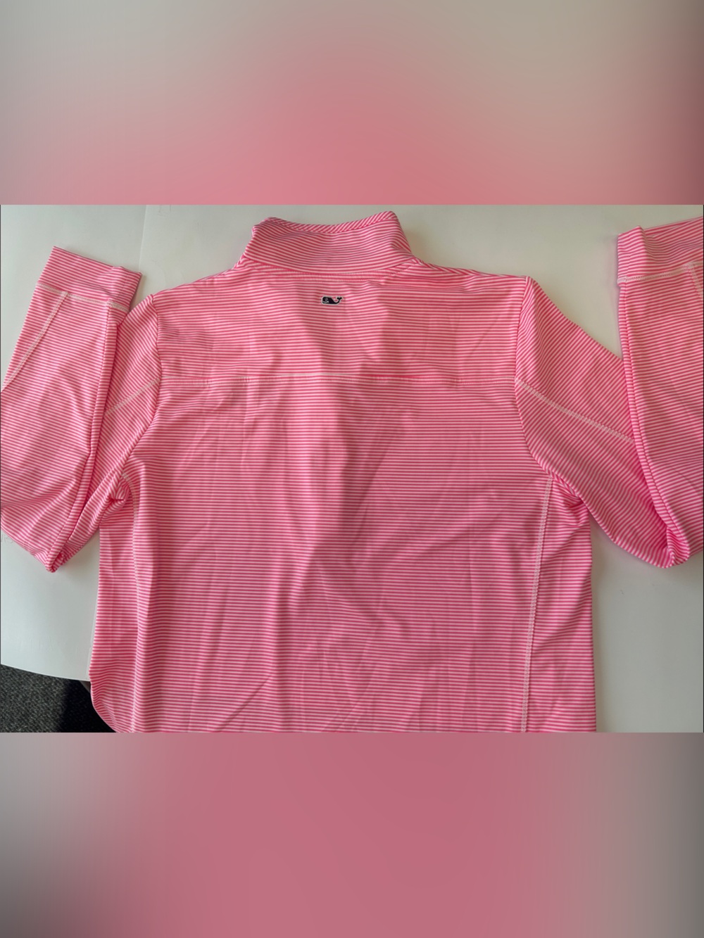 Vineyard Vines Pink Striped Half-Zip Pullover NWOT - Picture 3 of 5